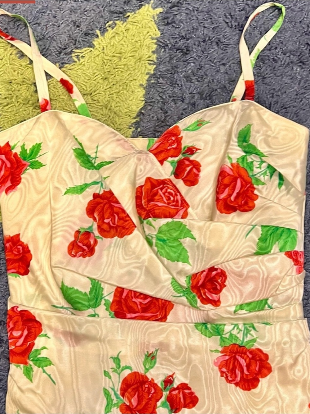 Vintage 80s Emanuel Ungaro Solo Donna Rose Moiré Boned Bustier Top 42/8